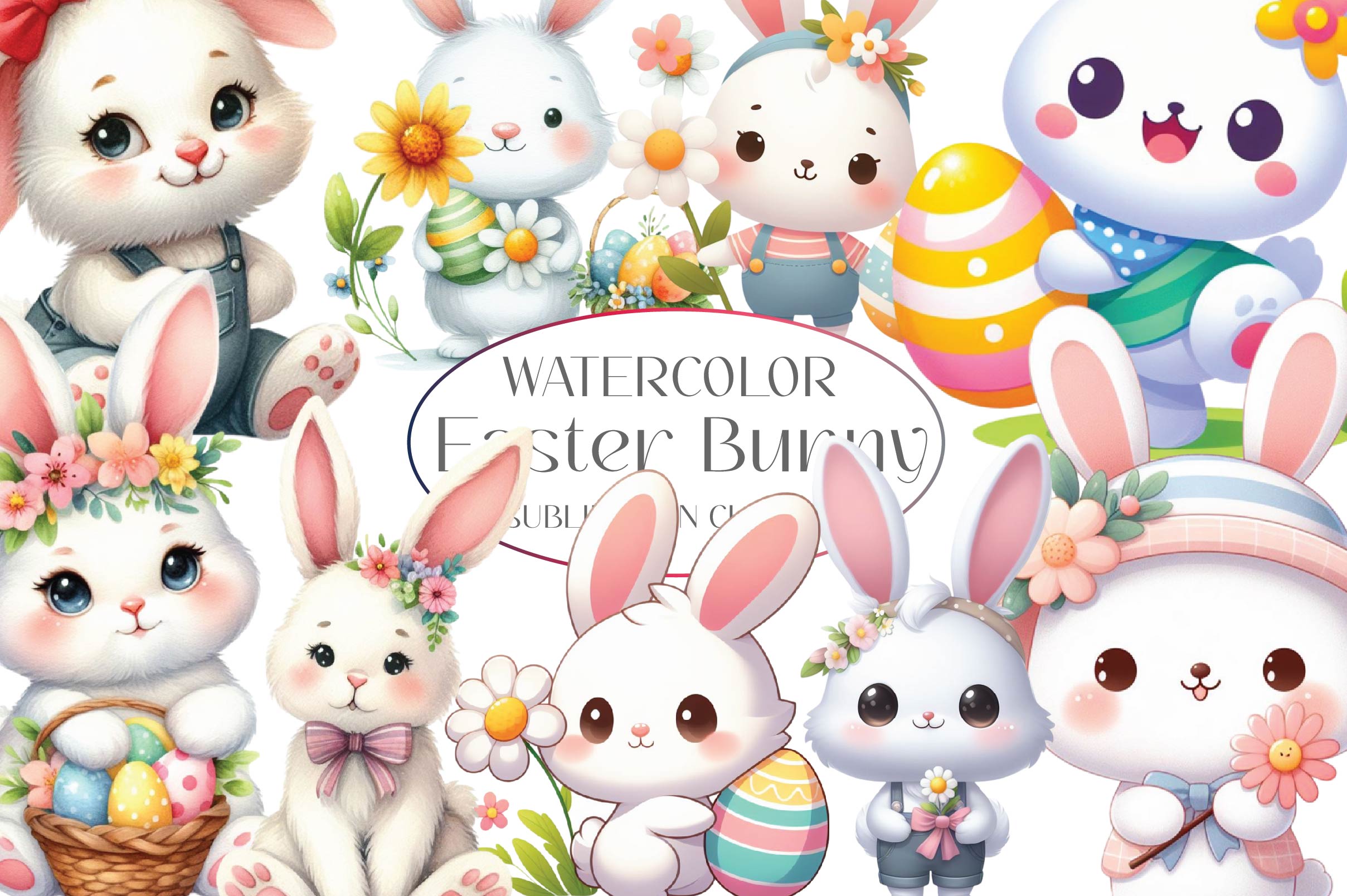 Easter Bunny Clipart Bundle 5