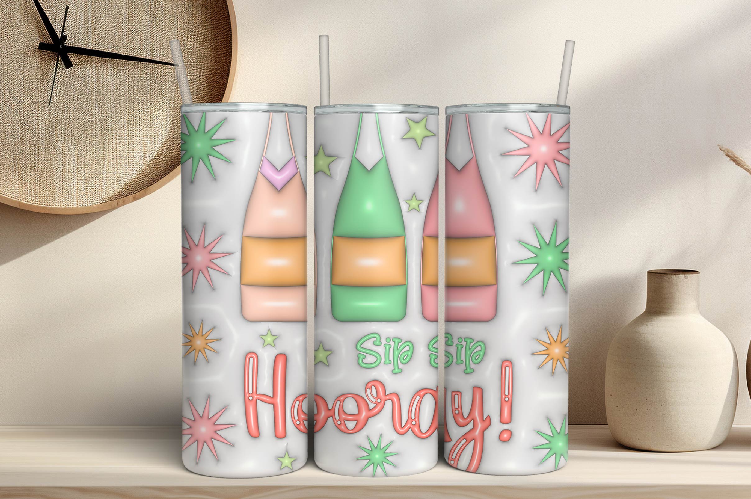 3D Inflated New Year Tumbler Bundle 1