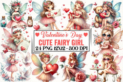 Valentine Fairy Girl Clipart Bundle - CraftNest - Digital Crafting and Art