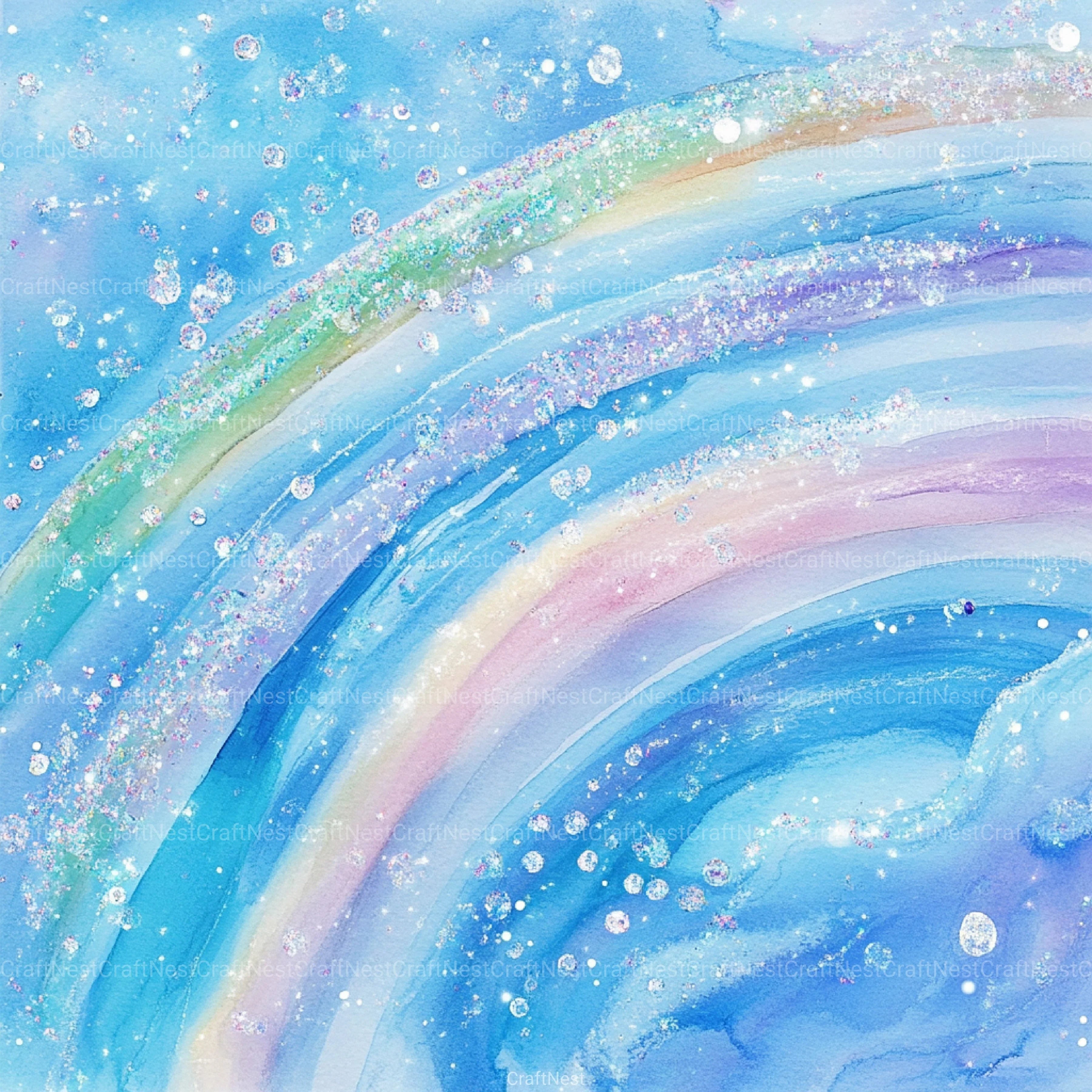 Blue Holographic Glitter Digital Paper - CraftNest - Digital Crafting and Art