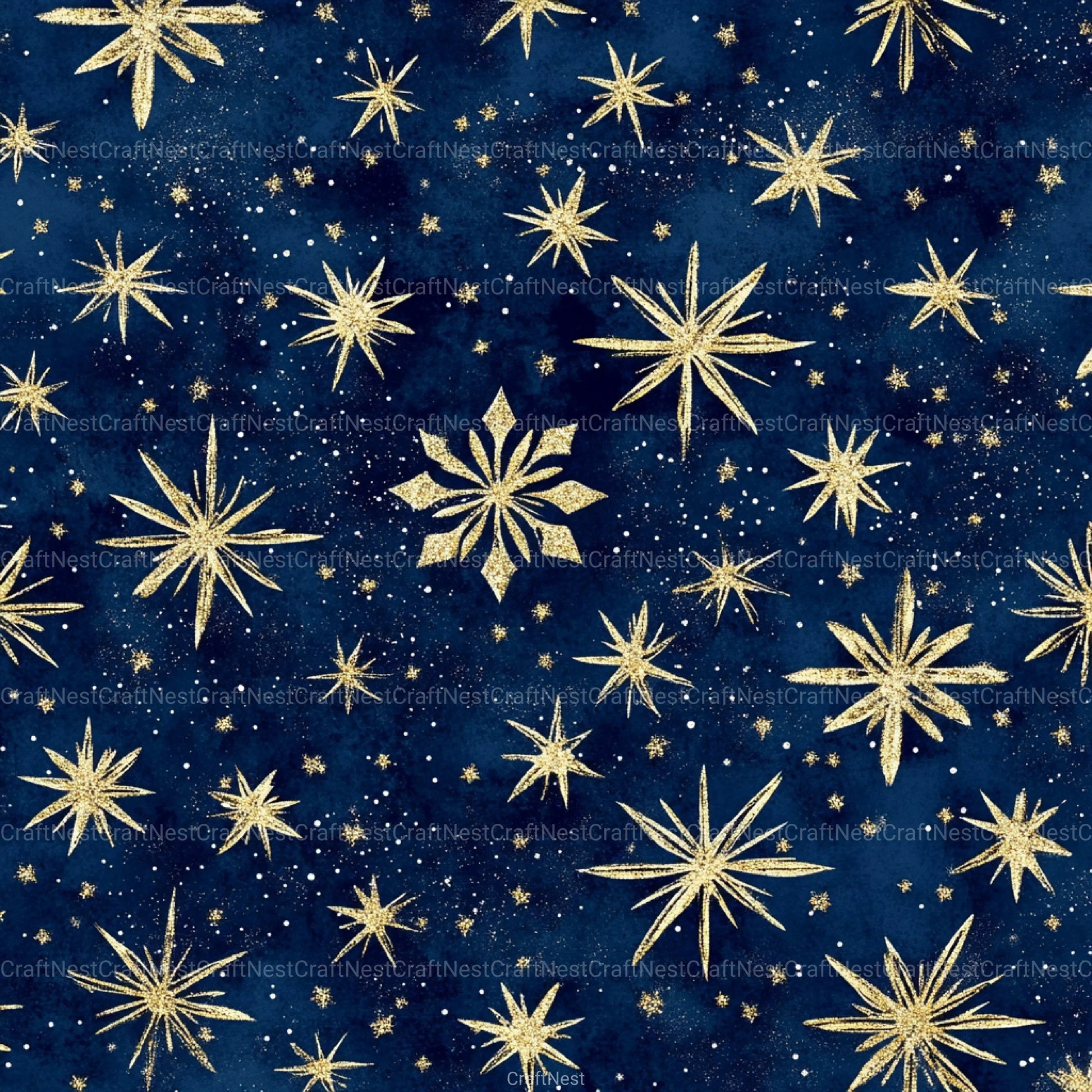 Stars & Snowflakes Winter Glitter Clipart Bundle - CraftNest - Digital Crafting and Art