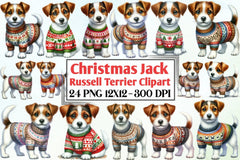 Christmas Jack Russell Terrier Clipart Bundle - CraftNest - Digital Crafting and Art