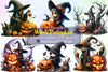 Halloween Witch Pumpkin Clipart Bundle