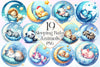 Cute Sleeping Baby Animals Clipart Bundle