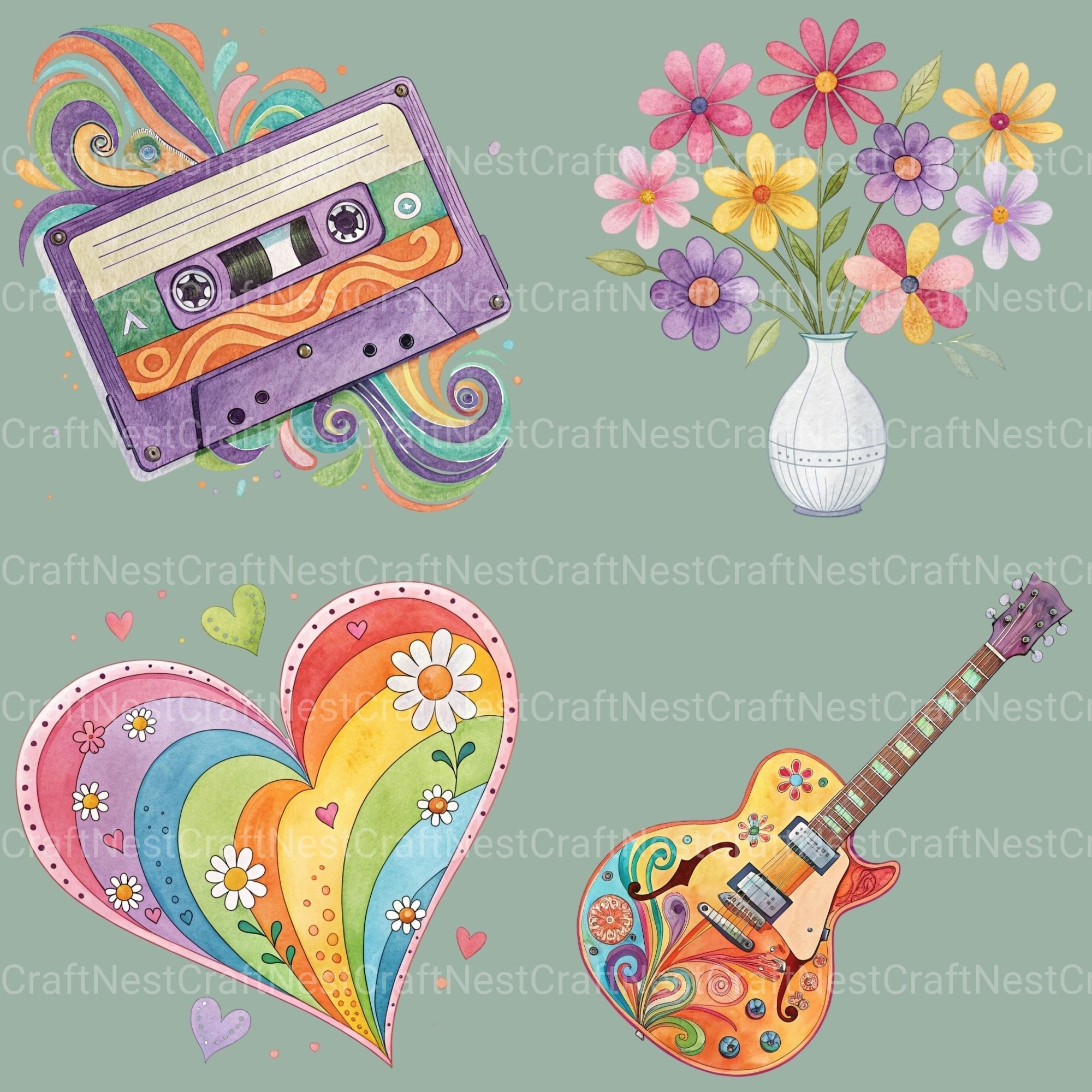 Groovy Stuff Clipart Bundle