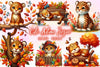 Cute Autumn Jaguar Clipart Bundle 2
