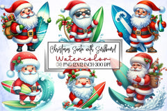 Christmas Santa Surfboard Clipart Bundle - CraftNest - Digital Crafting and Art