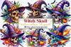 Witch Skull Clipart Bundle