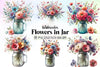 Flowers in Jar Clipart Bundle