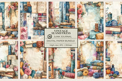 Vintage Seamstress Junk Journal Papers - CraftNest - Digital Crafting and Art