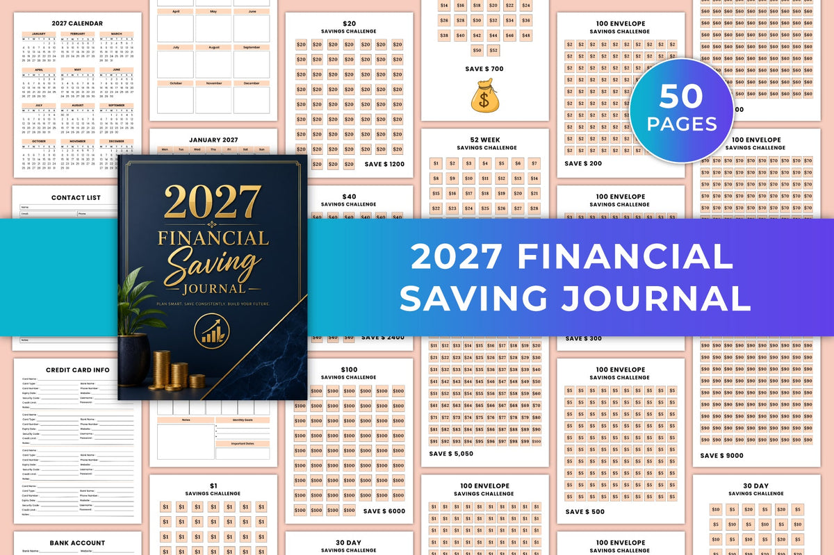 Financial Saving Journal for Budgeting and Planning