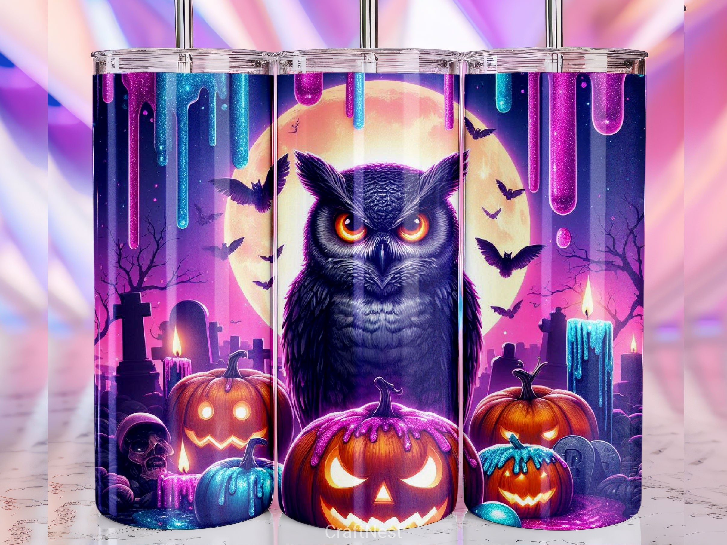 Halloween Owl Tumbler Wrap Bundle 1