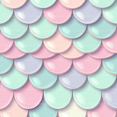 Seamless Pastel Mermaid Scales Pattern Digital Paper - CraftNest - Digital Crafting and Art