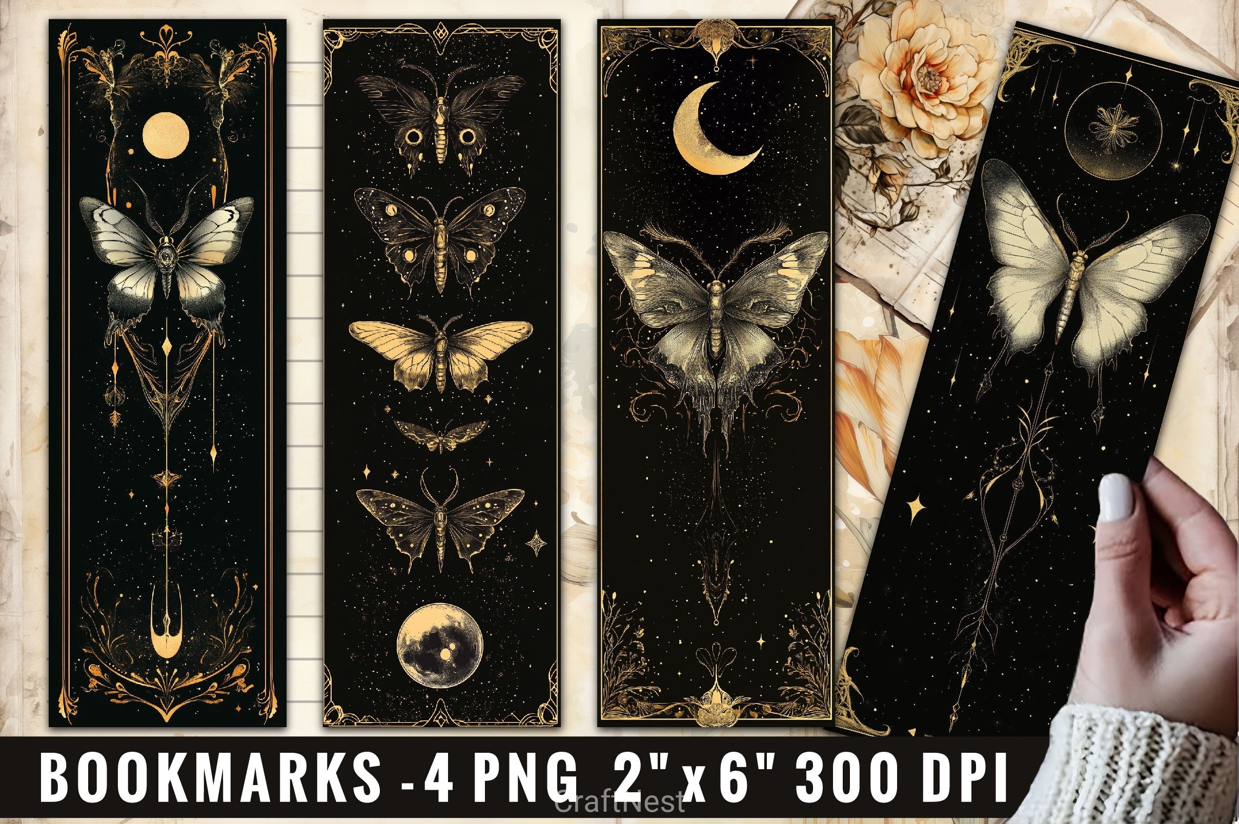 Lunar Moth Clipart Bundle
