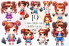 Cute Little Girl With Gym Clipart Bundle