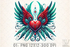 Heart Angel Wings Clipart Bundle 5 - CraftNest - Digital Crafting and Art