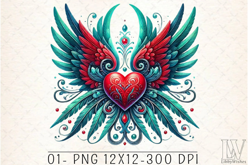 Heart Angel Wings Clipart Bundle 5 - CraftNest - Digital Crafting and Art