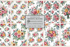 Wedding Blooms Seamless Papers - CraftNest - Digital Crafting and Art