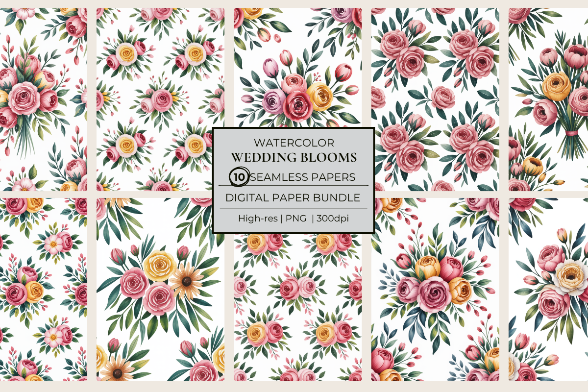 Wedding Blooms Seamless Papers