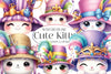 Mardi Gras Cute Kitty Clipart Bundle
