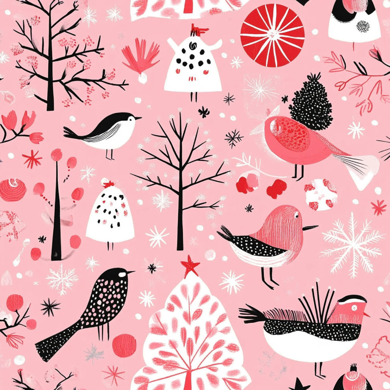 Pink Scandinavian Christmas Patterns Clipart Bundle - CraftNest - Digital Crafting and Art