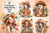Girl With Mushrooms Autumn Fall Fairy Clipart Bundle