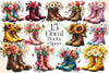 Floral Boots Clipart Bundle 2