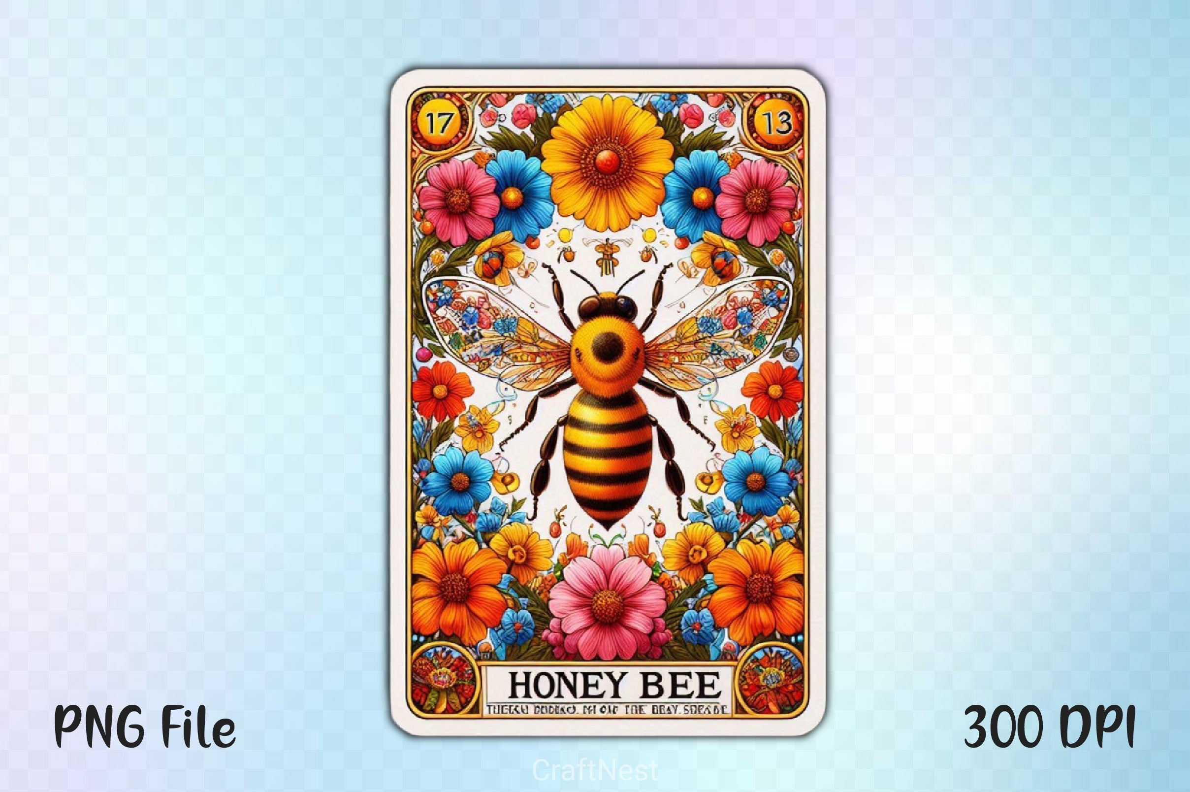 Honey Bee Tarot Card Clipart Bundle 25