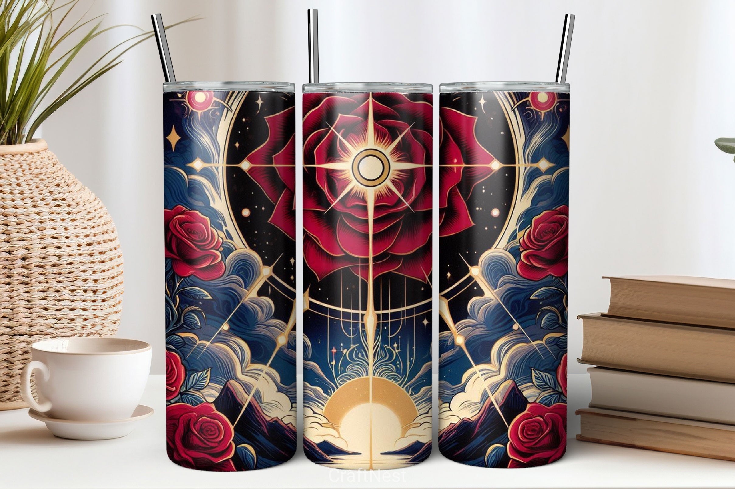 Rose Flowers Tumbler Wrap Bundle 5