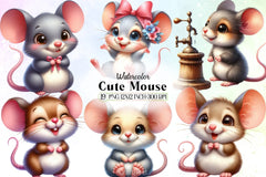 Cute Mouse Clipart Bundle - CraftNest - Digital Crafting and Art