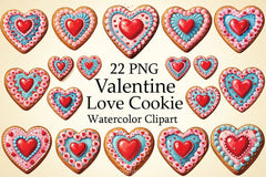 Valentine's Love Cookie Clipart Bundle - CraftNest - Digital Crafting and Art