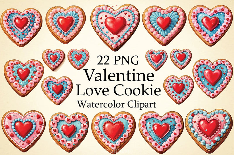 Valentine's Love Cookie Clipart Bundle - CraftNest - Digital Crafting and Art