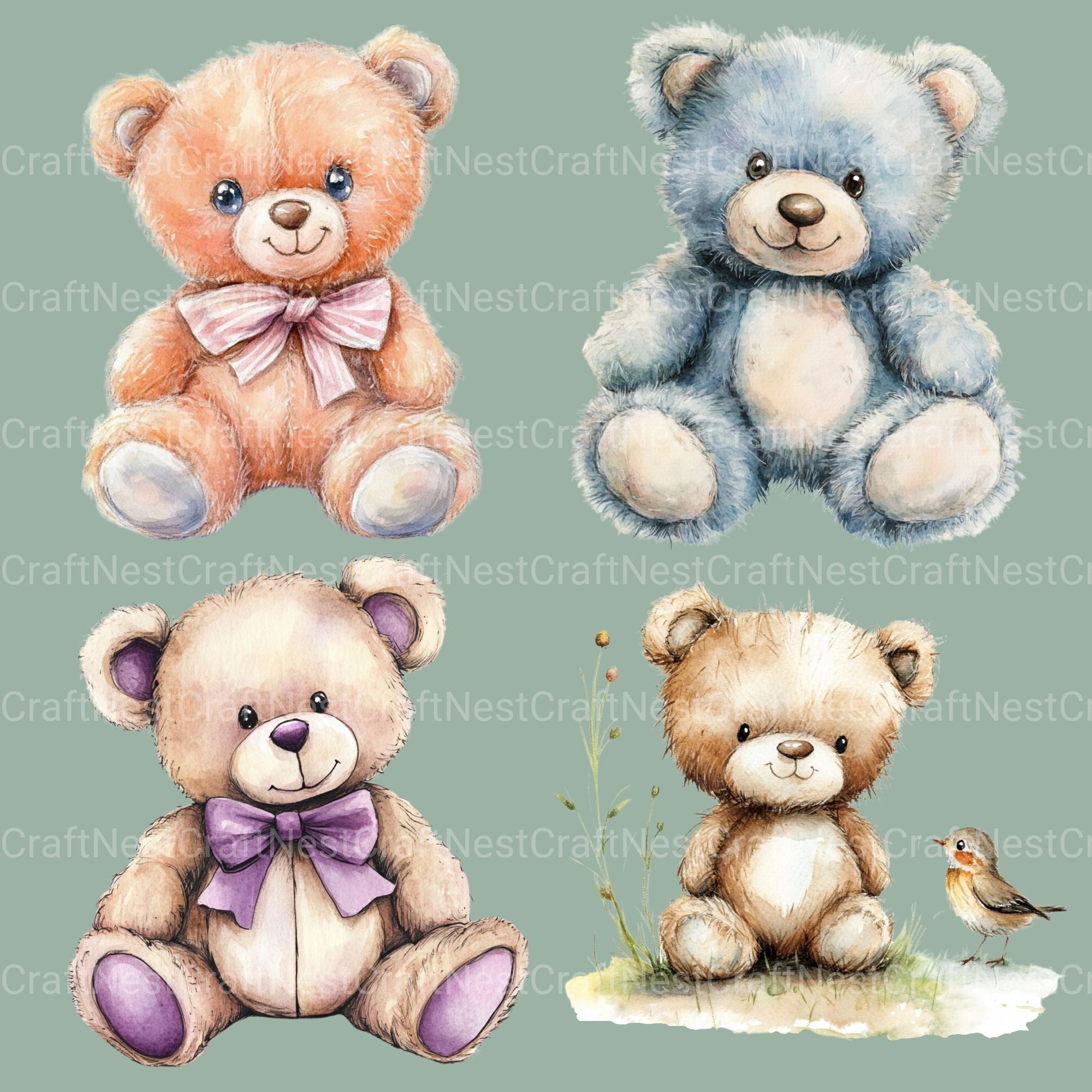 Teddy Bear Clipart Bundle