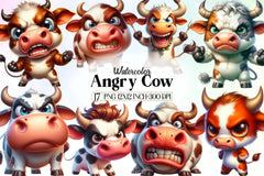 Angry Cow Clipart Bundle - CraftNest - Digital Crafting and Art