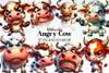 Angry Cow Clipart Bundle