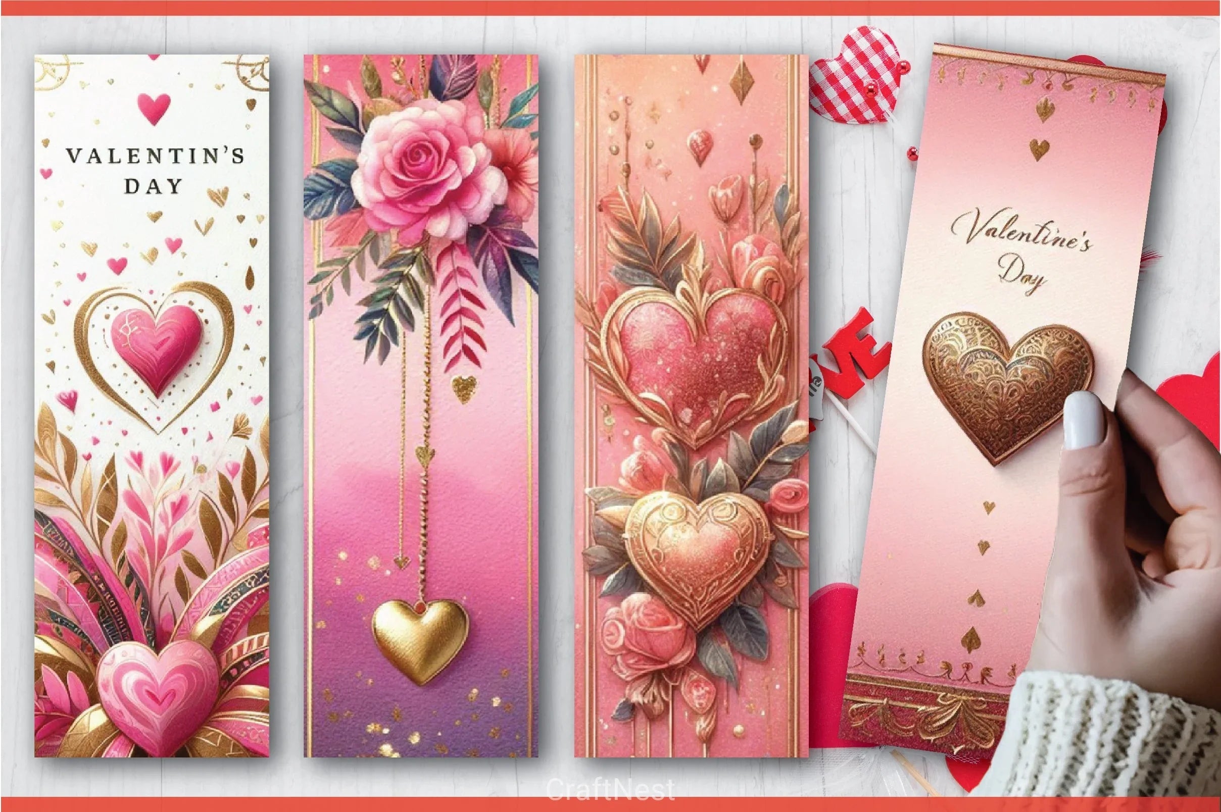 Valentine Bookmark Junk Journal - CraftNest - Digital Crafting and Art