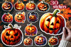 Halloween Pumpkin Stickers Clipart Bundle