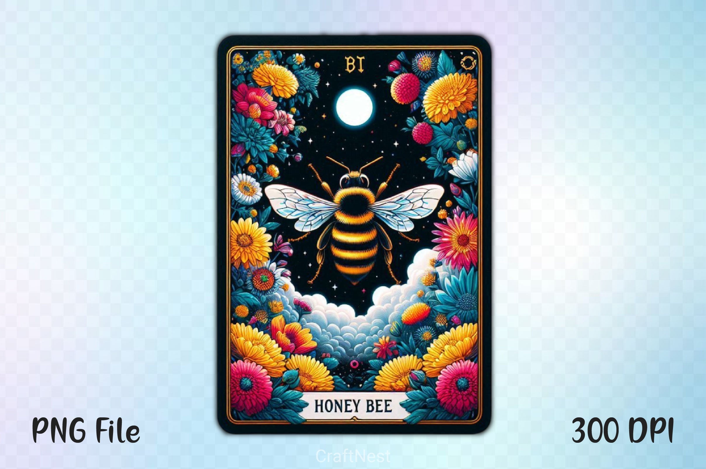 Honey Bee Tarot Card Clipart Bundle 21