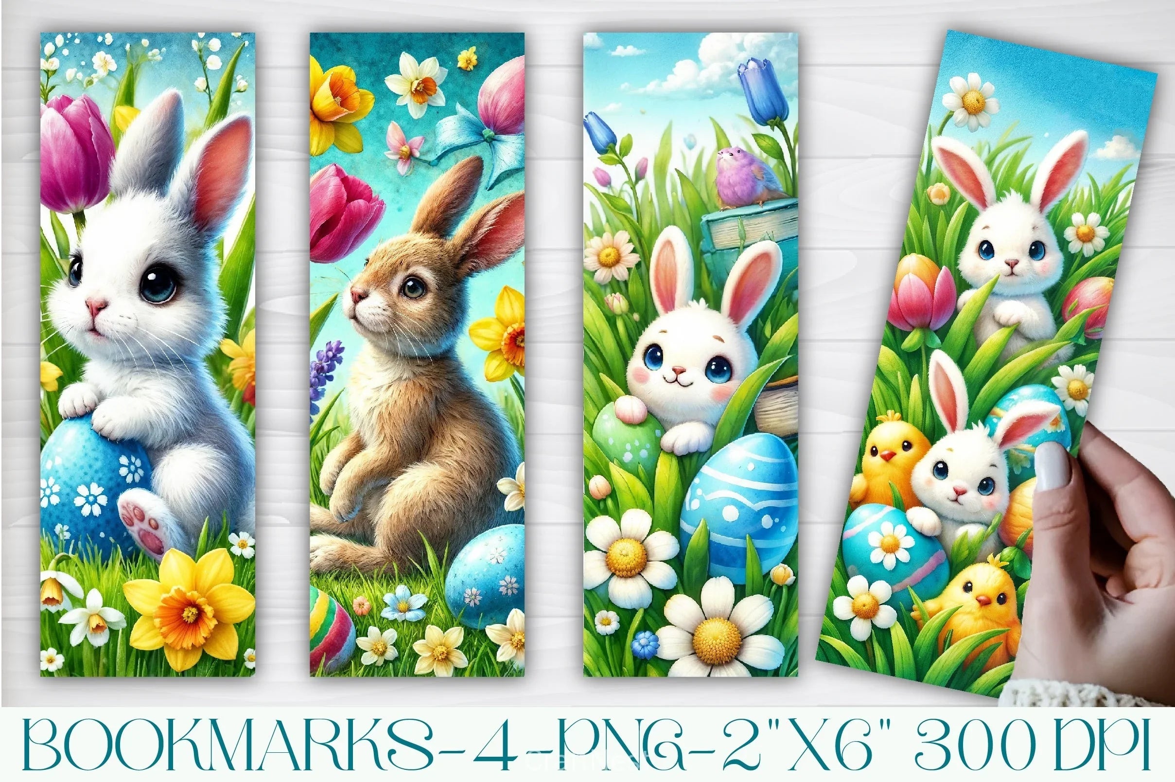 Bunny Easter Bookmarks Journal - CraftNest - Digital Crafting and Art
