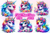 Colorful Magical Unicorn Clipart Bundle 2
