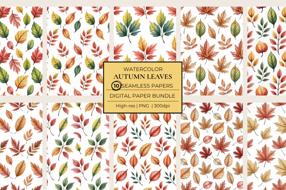 Autumn Leaves Seamless Papers - CraftNest - Digital Crafting and Art