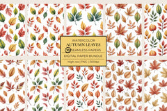 Autumn Leaves Seamless Papers - CraftNest - Digital Crafting and Art