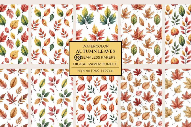 Autumn Leaves Seamless Papers - CraftNest - Digital Crafting and Art