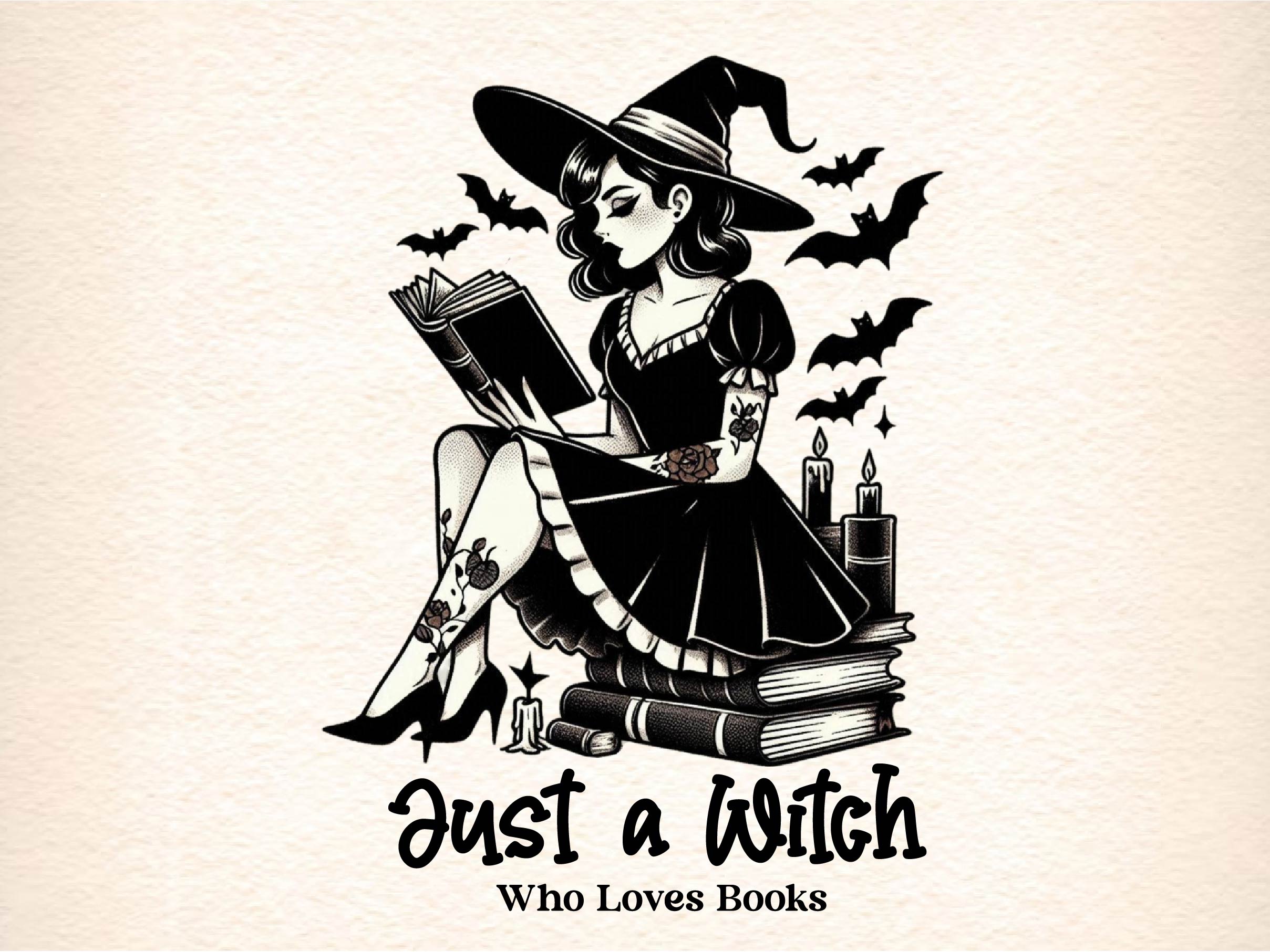 Just A Witch Who Loves Books Halloween Clipart Bundle