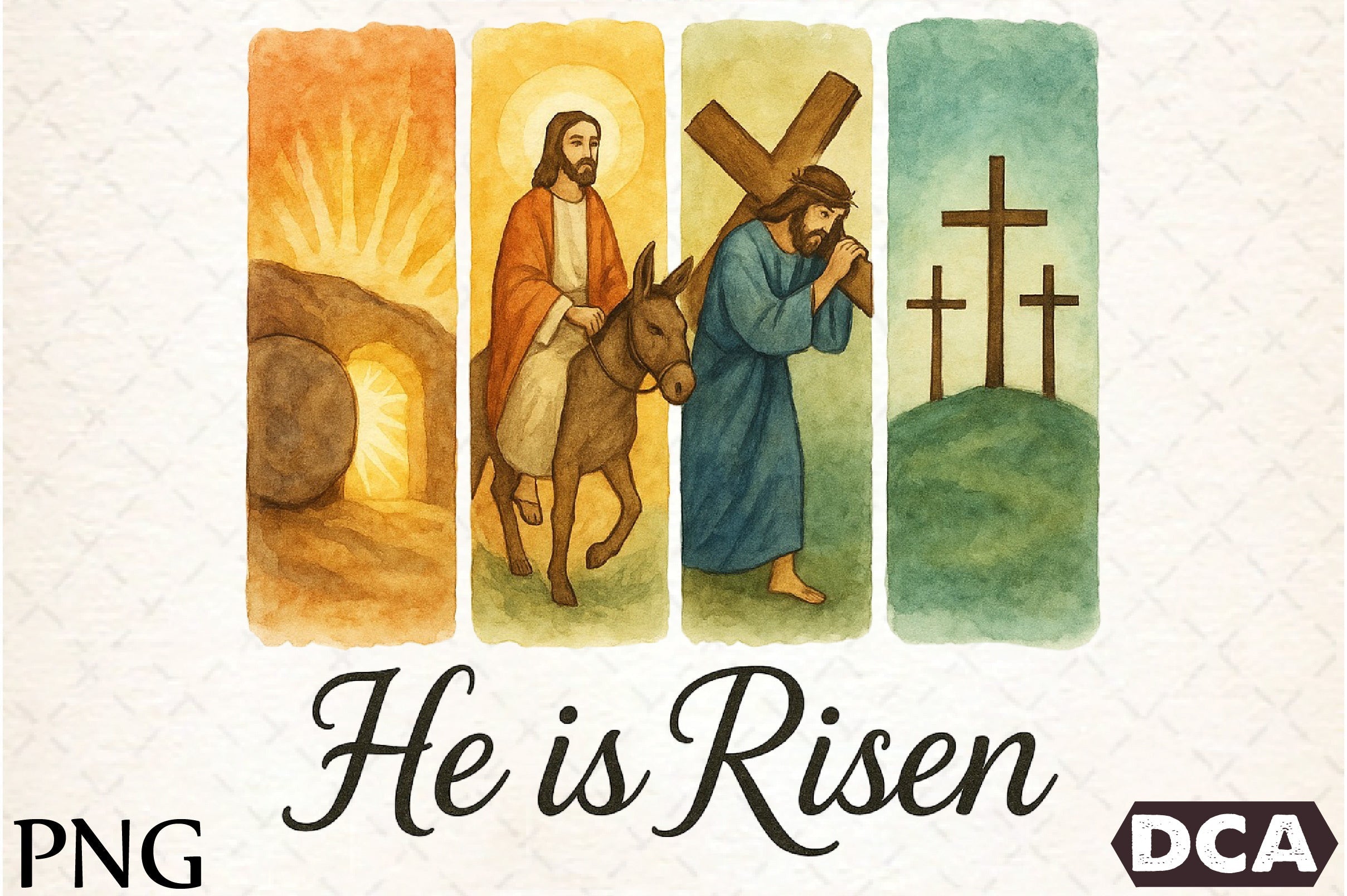 Brushstroke Jesus Easter Clipart Bundle: He Is Risen