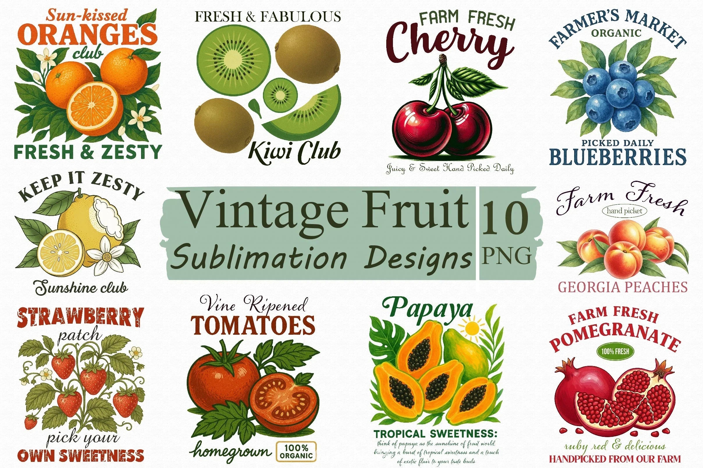 Vintage Fruit Clipart Bundle - CraftNest - Digital Crafting and Art