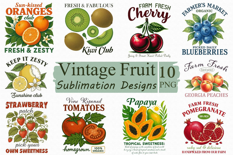 Vintage Fruit Clipart Bundle - CraftNest - Digital Crafting and Art