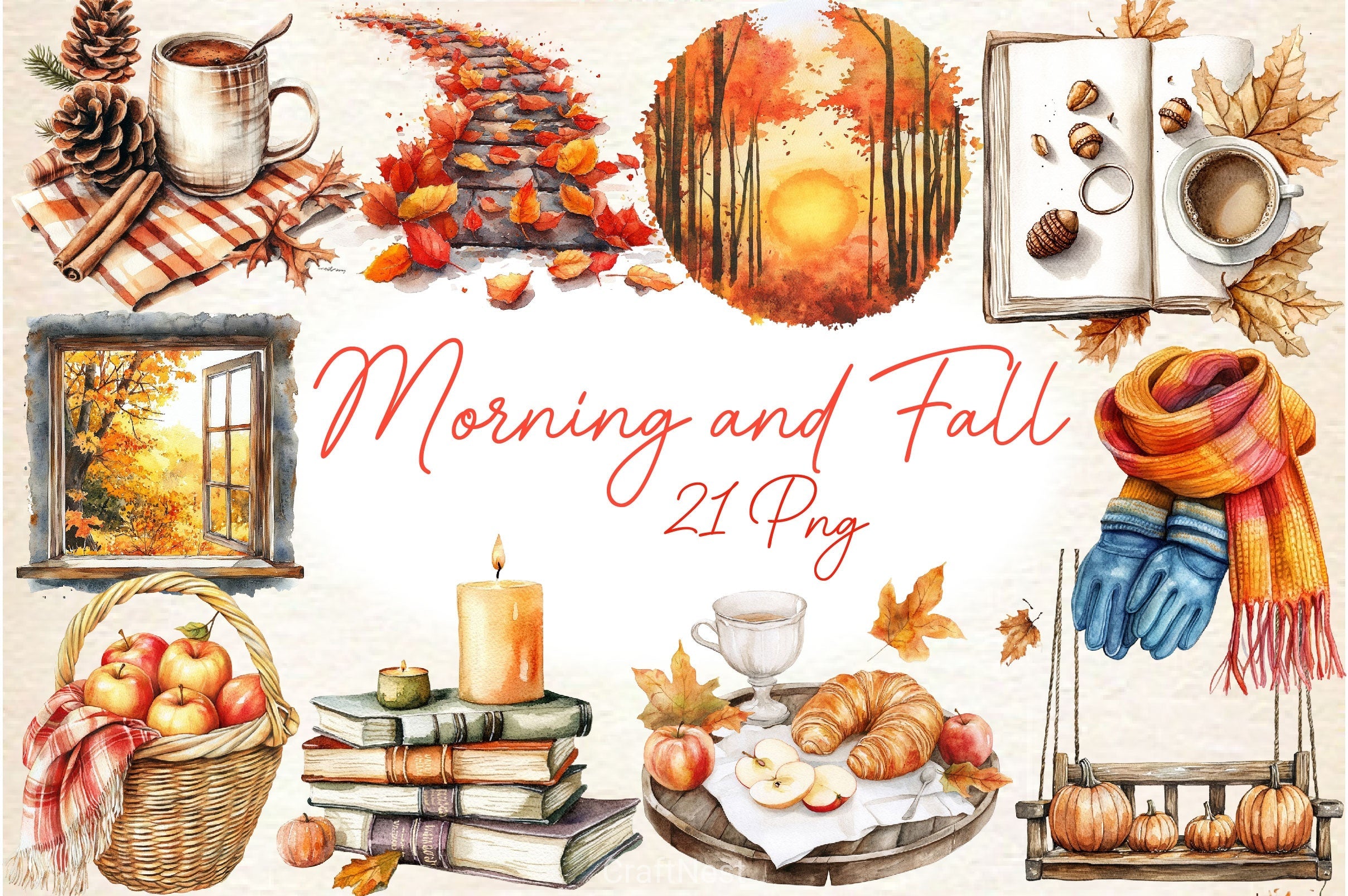 Morning And Fall Clipart Bundle 2