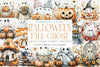 Boho Fall Halloween Ghost Clipart Bundle