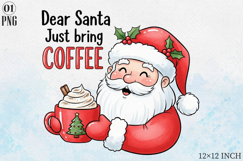 Dear Santa Coffee Clipart Bundle - CraftNest - Digital Crafting and Art